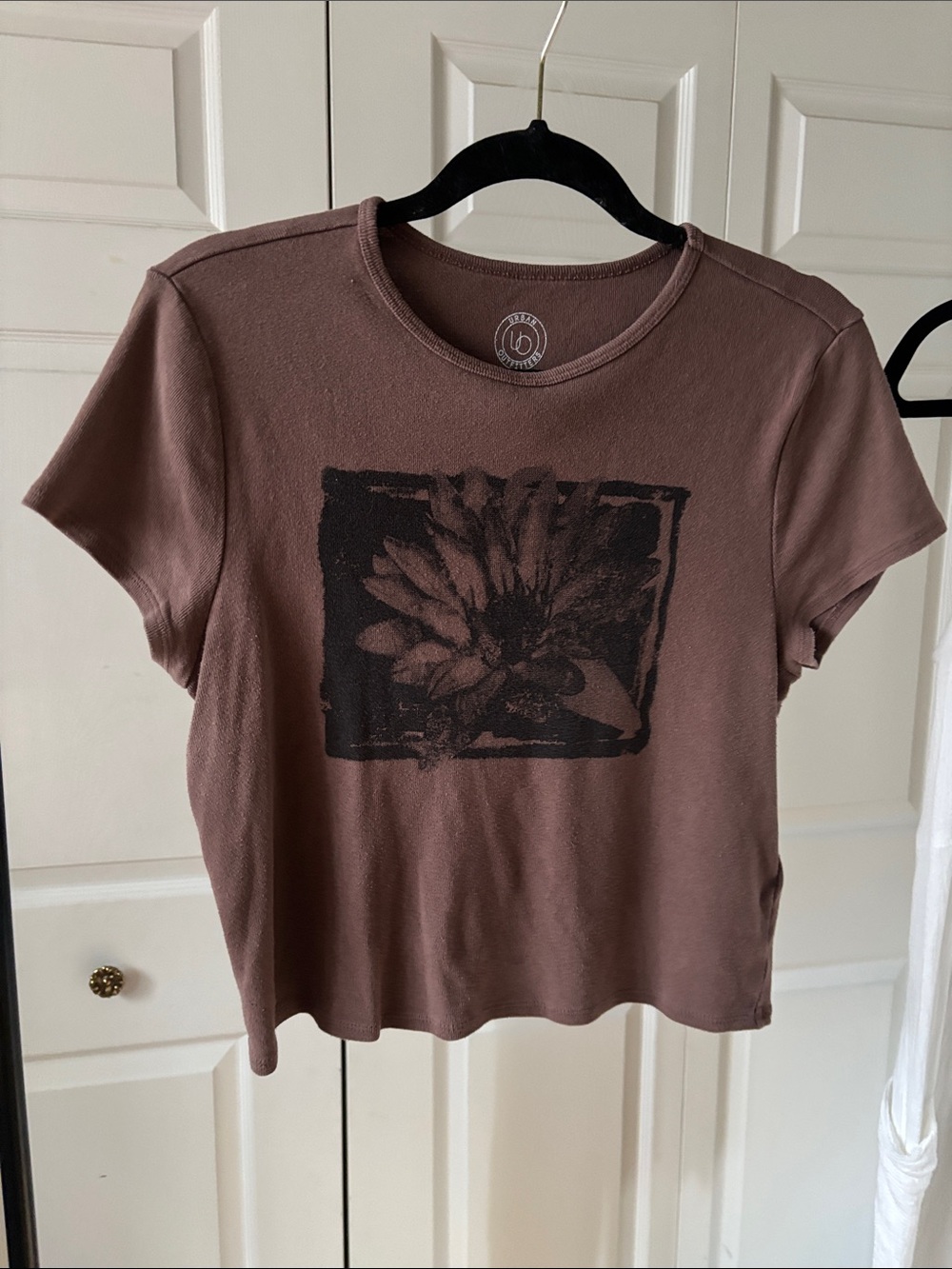 Urban Outfitters Brown Floral Graphic baby Tee